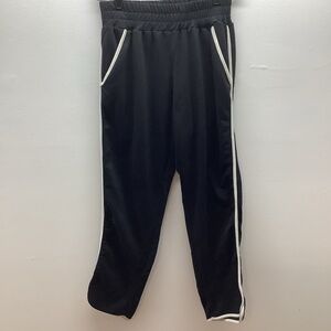 Doublju Size Small Women’s Crop Black Joggers with White Trim. Preloved